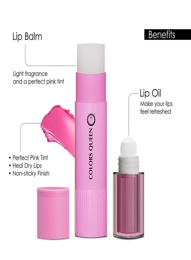 Colors Queen Magic Color 2 in1 Lip Balm & Lip Oil – Pink Rose, 4.5g | Nourishing & Moisturizing Lip oil for Dry and Chapped Lips | Tinted Lip Balm for Women Enriched with Shea Butter & Vitamin E - Image 2