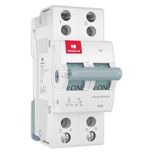 Havells PVC Plastic 40A MCB Changeover DP (Grey) (DHMGODPX040) - Image 2