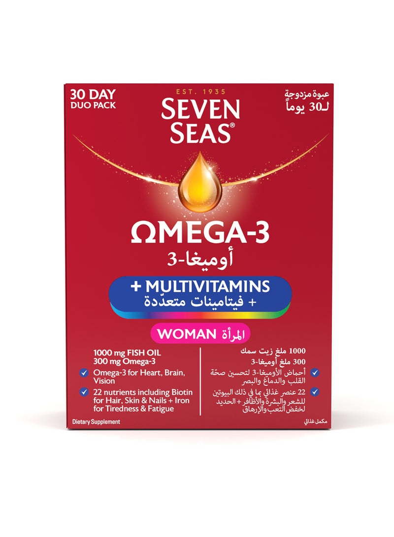 Sevenseas Omega-3 & M-Vit Women – Multivitamin with Omega-3 for Women’s Health, Energy, Skin & Immunity Support - Image 1