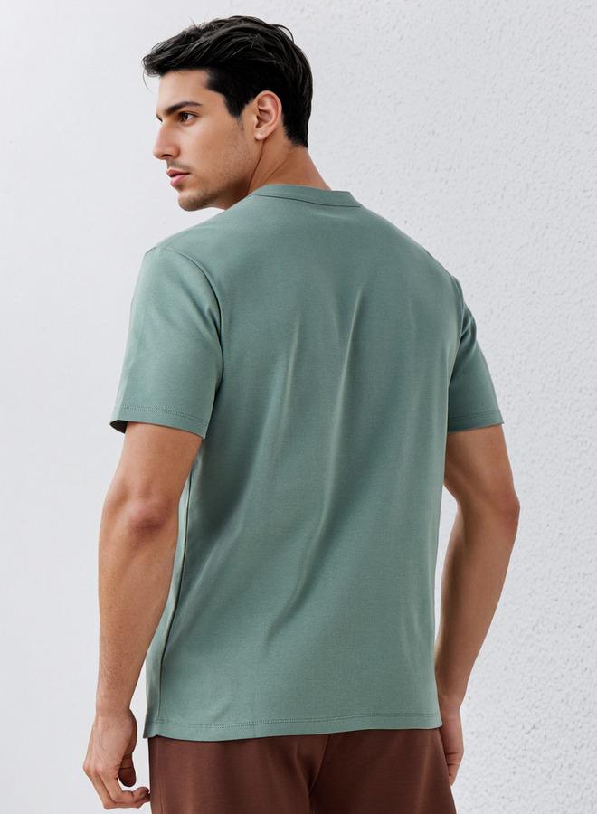 سبلاش فيڤ تيشيرت بياقة هينلي بقصة عادية - Image 3