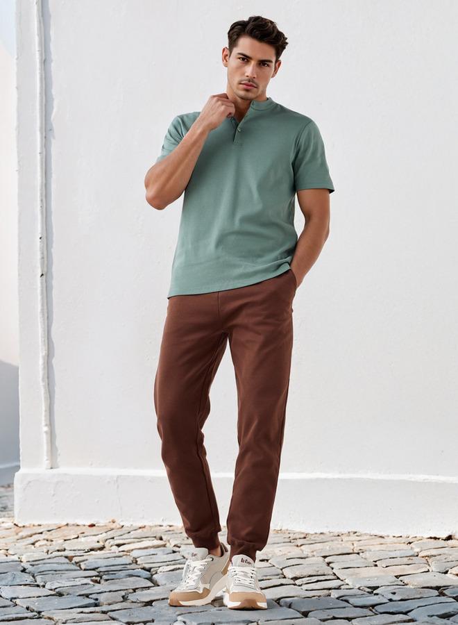 سبلاش فيڤ تيشيرت بياقة هينلي بقصة عادية - Image 1