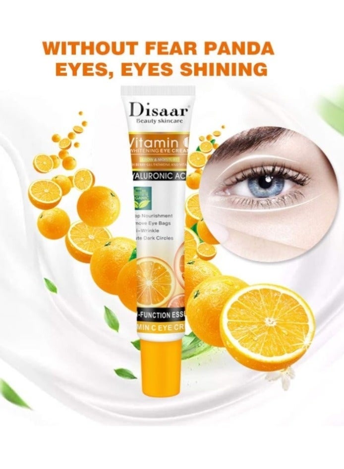 Disaar Eye Cream with Vitamin C and Hyaluronic Acid 25ml – Anti-Aging & Wrinkle-Reducing, Brightens Dark Circles, Deeply Hydrates and Revitalizes Delicate Under-Eye Skin, Suitable for All Skin Types - Image 5