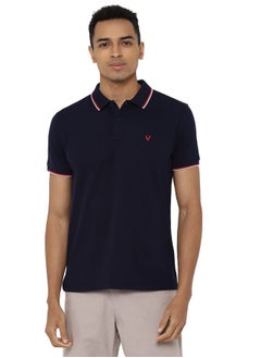 ألين سولي قميص بولو رجالي بقصّة عادية من Allen Solly (ASKPQRGFW82524_Navy_L)  - Image 1