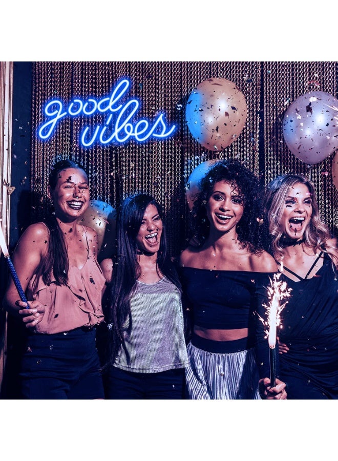 YelaJoy Blue Good Vibes Neon Sign – LED Neon Lights for Bedroom Wall Decor, 16.1 x 8.3 Inch Positive Energy Sign with USB Power, Safe & Durable for Living Room, Office, Dor - Image 4