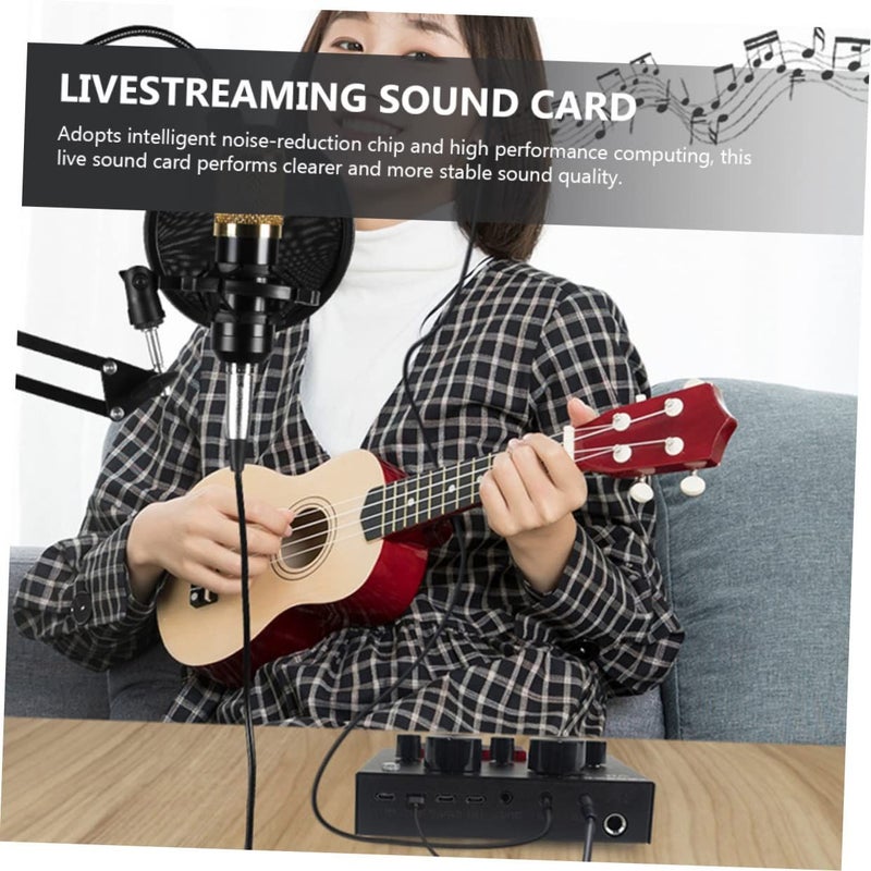 Professional Sound Card Set With Condenser Microphone For Podcasting And Live Music Mixing - Image 5