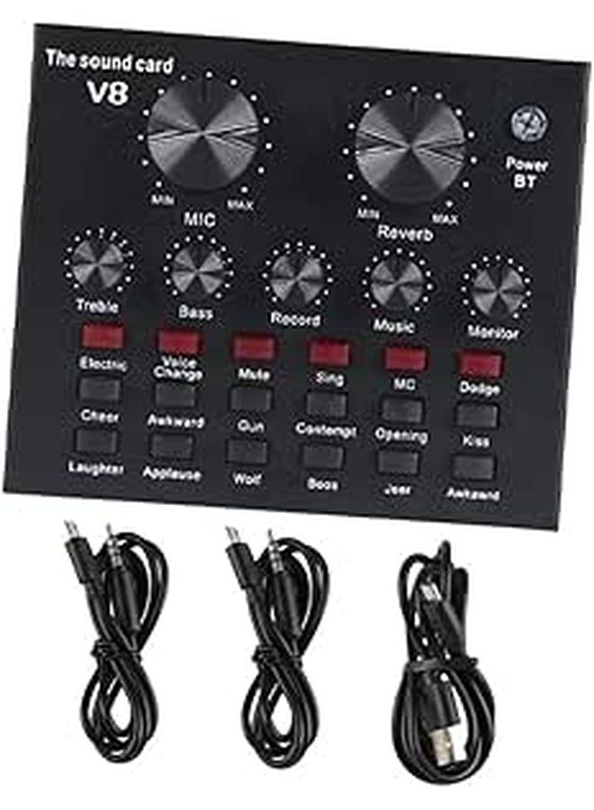 Professional Sound Card Set With Condenser Microphone For Podcasting And Live Music Mixing - Image 1