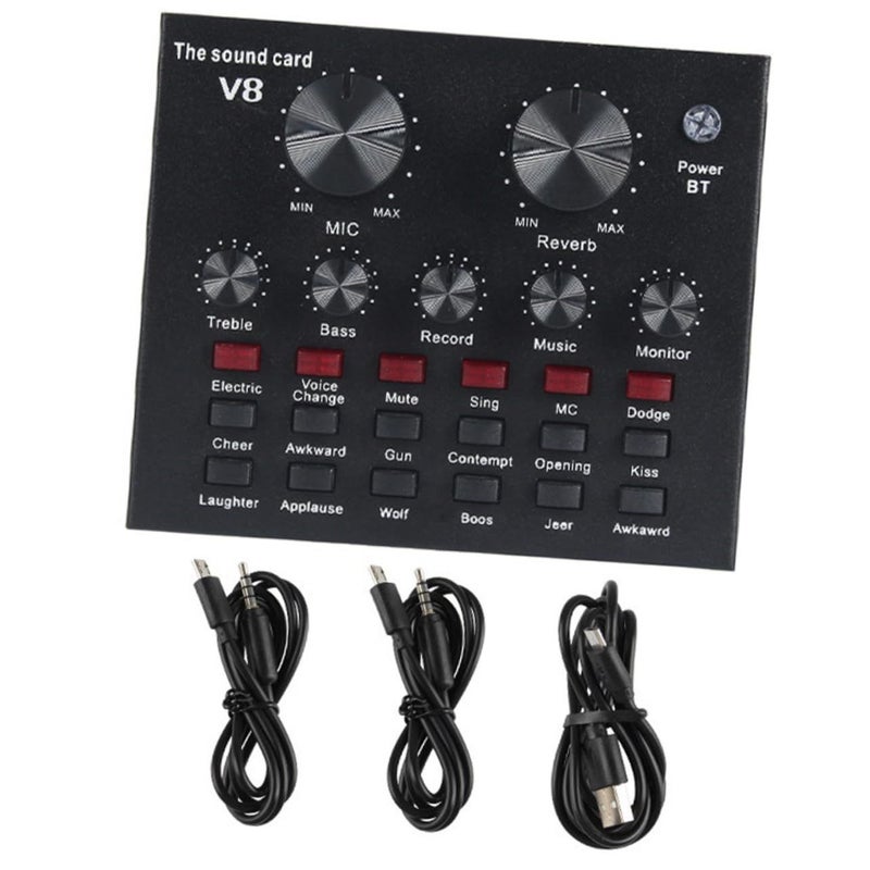 Professional Sound Card Set With Condenser Microphone For Podcasting And Live Music Mixing - Image 2