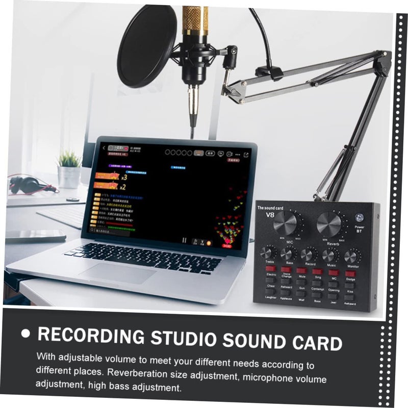 Professional Sound Card Set With Condenser Microphone For Podcasting And Live Music Mixing - Image 3