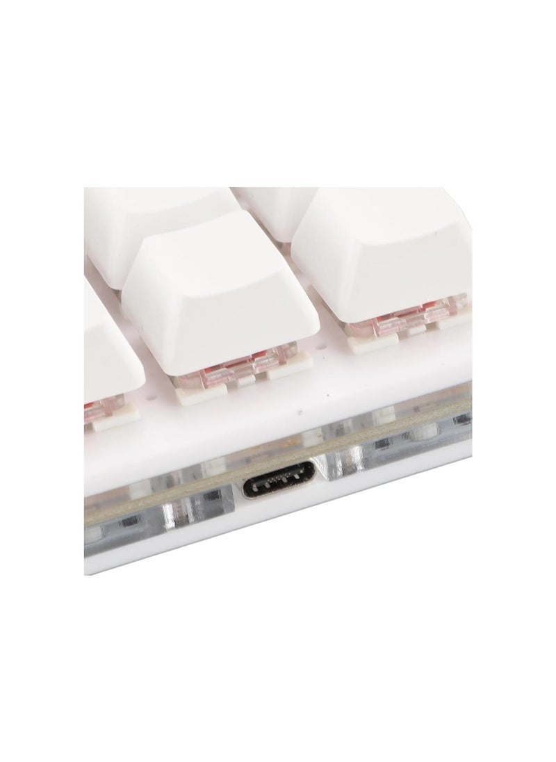 Generic - Mechanical Gaming Keyboard, Type C USB, RGB Red Switch Macro Keyboard with Memory Function, Compact for Office, Gaming (White) - Image 1
