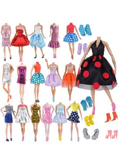 Lot 15Pcs = 5 Sets Fashion Handmade Short Skirt Mini Dress With 10 Pairs Shoes For 11.5-Inch Girl Doll Random Style - pzsku/Z71B038E345137F0EDAB1Z/45/_/1733730193/ea799e1b-9c3d-440f-9f01-8fad2596c0c3