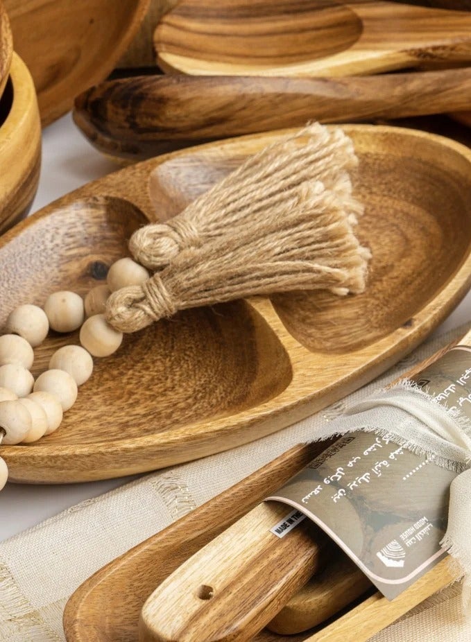 oval divided serving plate - Image 1