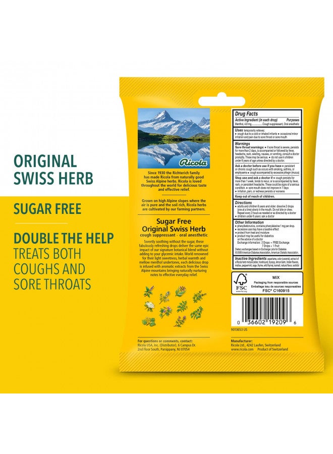 Ricola Ricola Sugar Free Swiss Herb Herbal Cough Suppressant Throat Drops, 19ct Bag - Image 4