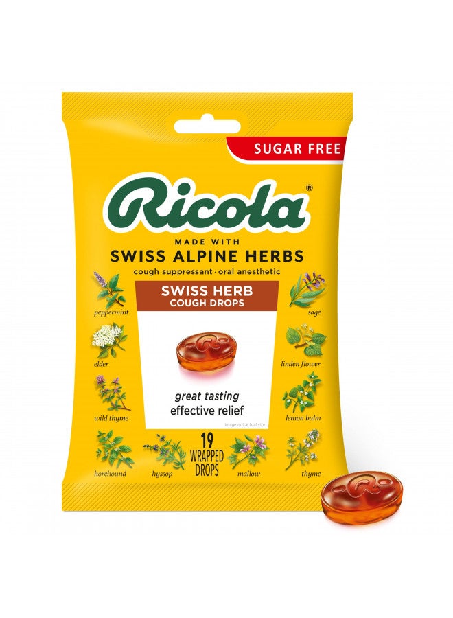 Ricola Ricola Sugar Free Swiss Herb Herbal Cough Suppressant Throat Drops, 19ct Bag - Image 2
