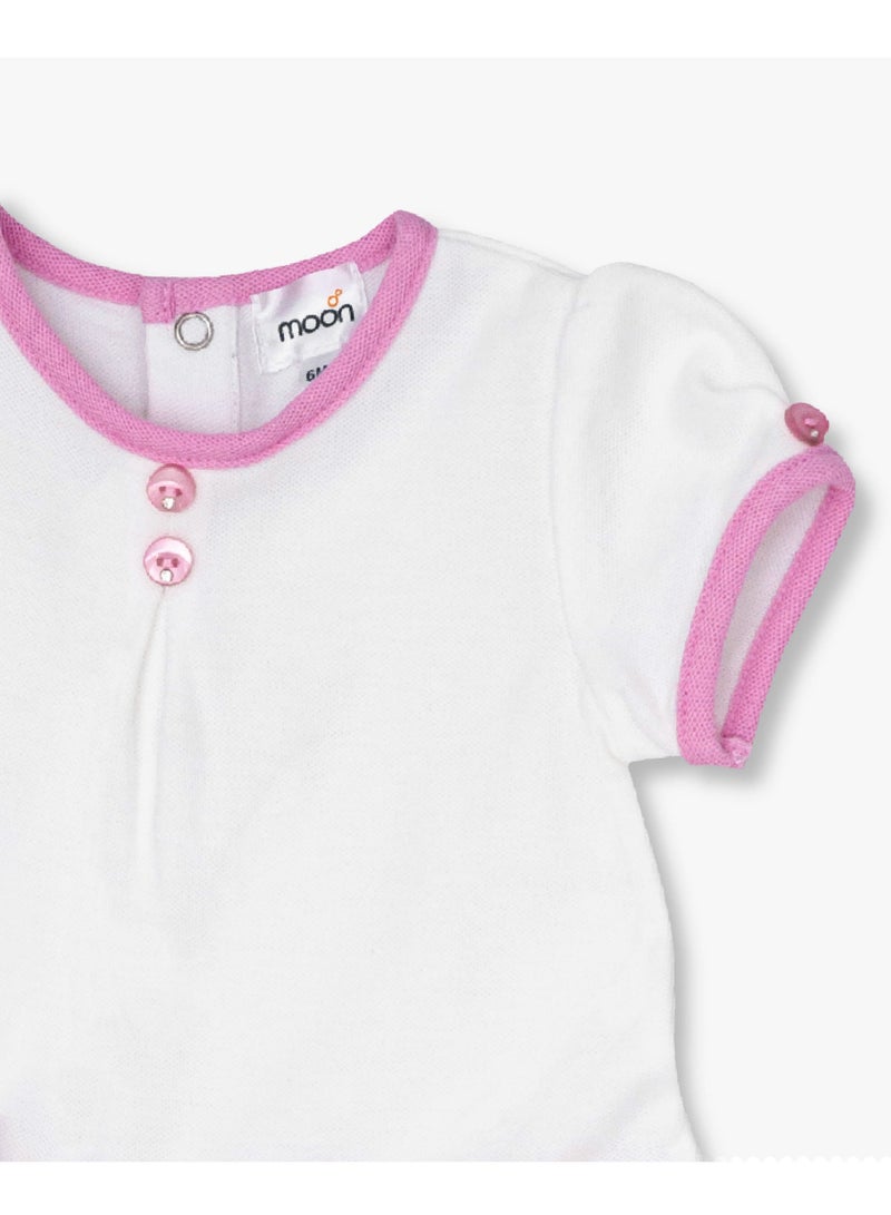 Moon MOON 100% Cotton Dress & Panties 6-9M Pink - Pink Stripes - Image 5