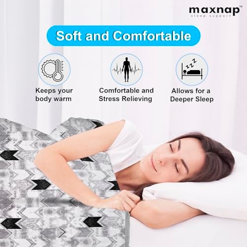 MAXNAP Cloudrest - Grey Arrow Pattern Mink Blanket for Winter – Double Bed, 300 GSM Ultra Soft & Warm Blanket, Lightweight & Breathable, 220x240 cm - Image 5