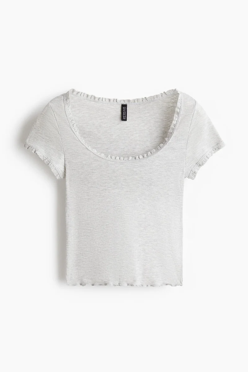 H&M Lace-trimmed top