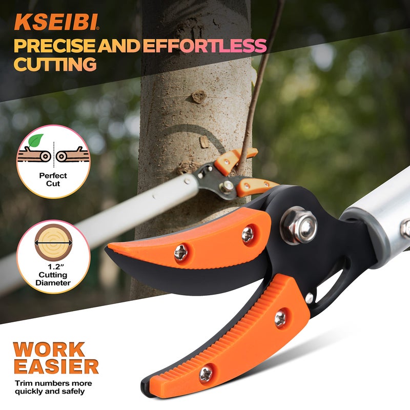 KSEIBI 143020 Long Reach Cut and Hold Bypass Pruner Max Cutting 1/2 inch (7.0 ft - 2.0m) - Image 3