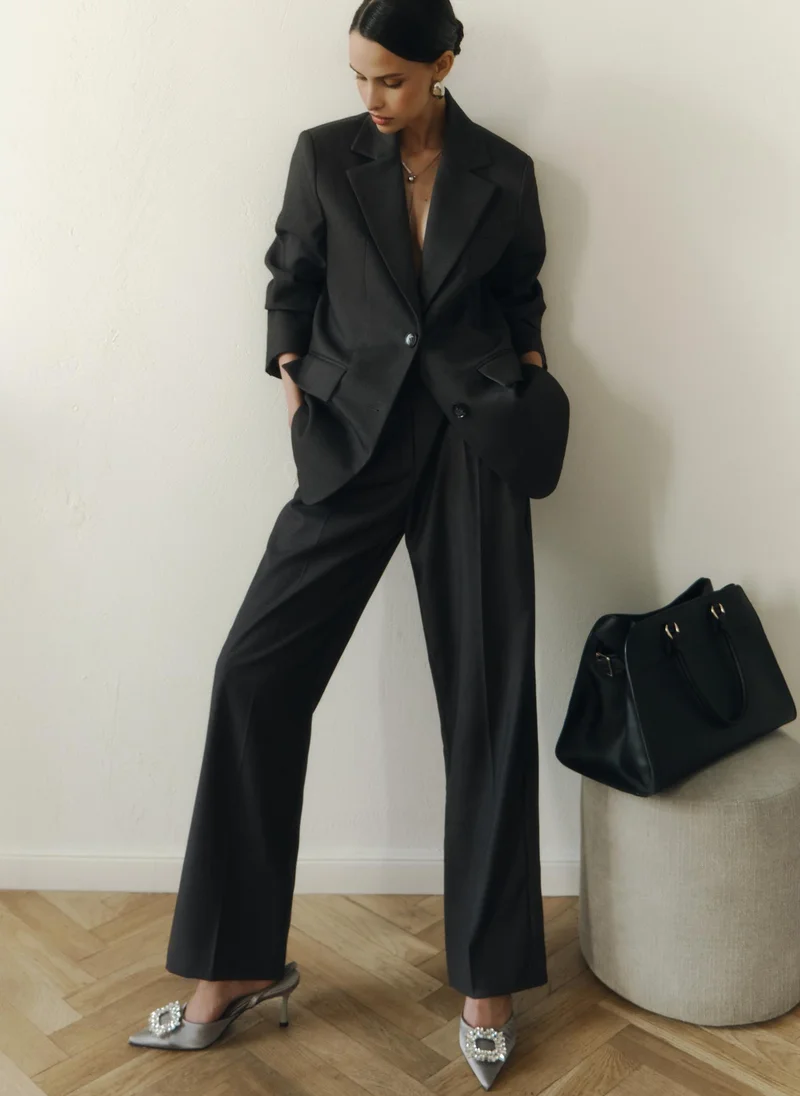 Lichi  Straight jacket in suiting fabric for Women | Best Price UAE