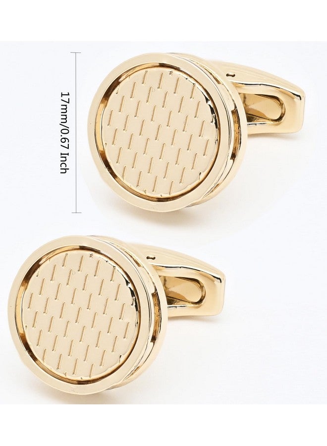 Jonwo Golden Hollow Out Design Cufflinks For Men Lady In Gift Case Classic Round Men'S Cufflinks Jewelry Set For Wedding Anniversary Business Party Events Tuxedo Dress - Image 4