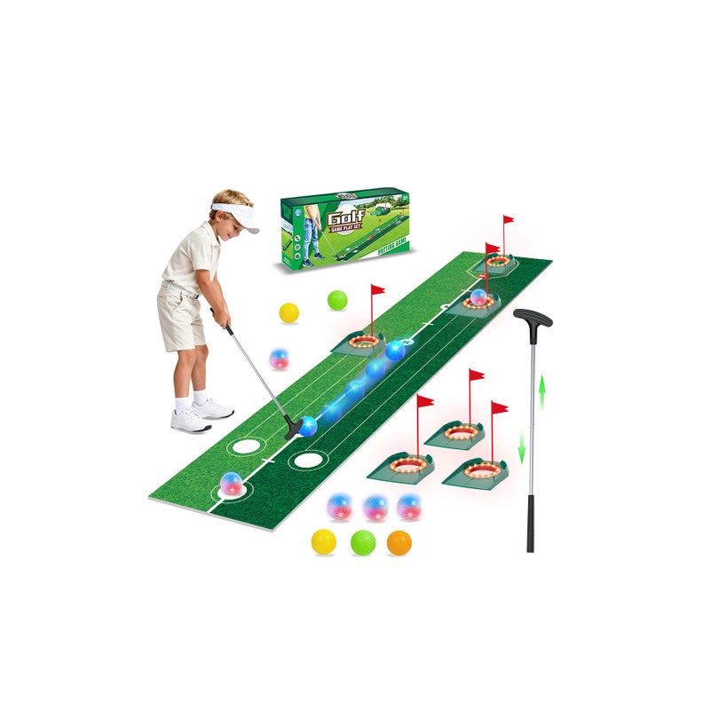 VATOS Golf Putting Set for Kids Light up Golf Game Toys with Putting Mat Putter 3 Holes 6 Balls 3 Glow Indoor Outdoor Yard Golfs Game Sports Toys Birthday Gifts for Boys Girls Kids 38 - Image 3