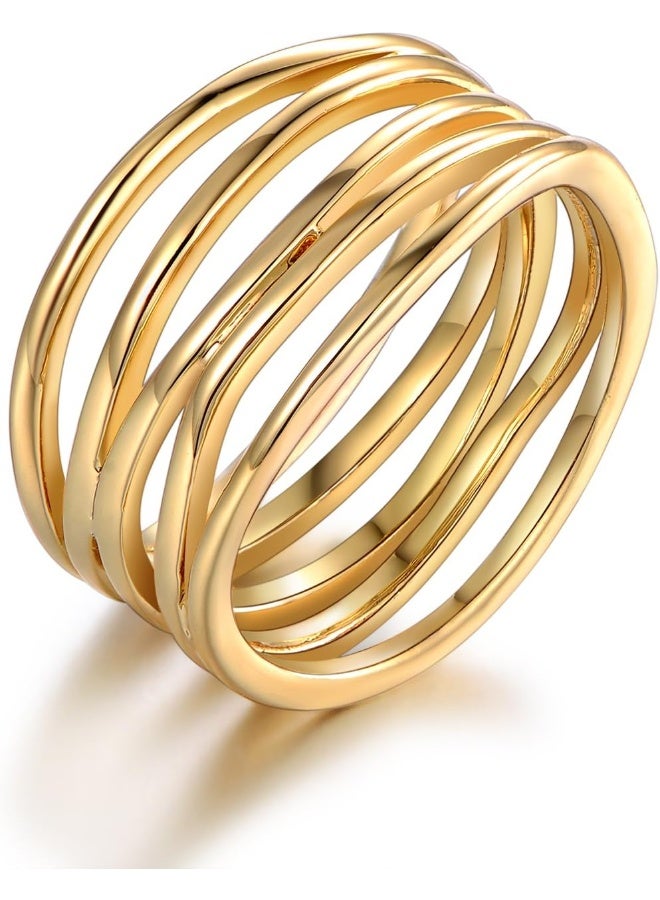 Barzel Barzel 18K Gold Plated Statement Ring For Women, Trendy Statement Ring, Sizes 5-10 - Made in Brazil  - Image 1