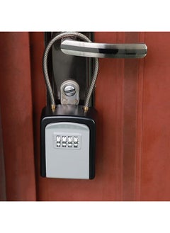erorex Key Lock Box Portable With Removable Cable Shackle Indoor Outdoor Waterproof 4 Digit Password Combination With Resettable Code With Ab Switch Key Lockbox For Outside Hold Spare Keys For Realtors  - Image 5