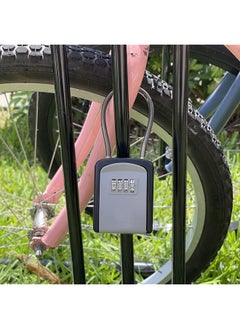 erorex Key Lock Box Portable With Removable Cable Shackle Indoor Outdoor Waterproof 4 Digit Password Combination With Resettable Code With Ab Switch Key Lockbox For Outside Hold Spare Keys For Realtors  - Image 3