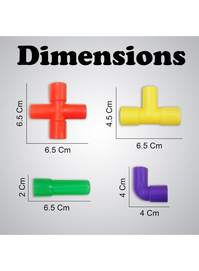 VGRASSP DIY 30 Pcs Colorful Pipe Puzzle Educational Building Block Toy for Kids with Different Shape and Size -Imagine, Create, Fun and Learn Toy - Color As Per Stock (Pipe Blocks) - Image 2