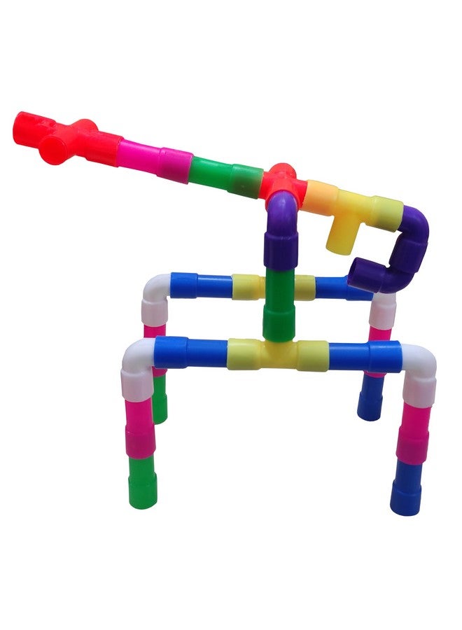 VGRASSP DIY 30 Pcs Colorful Pipe Puzzle Educational Building Block Toy for Kids with Different Shape and Size -Imagine, Create, Fun and Learn Toy - Color As Per Stock (Pipe Blocks) - Image 4