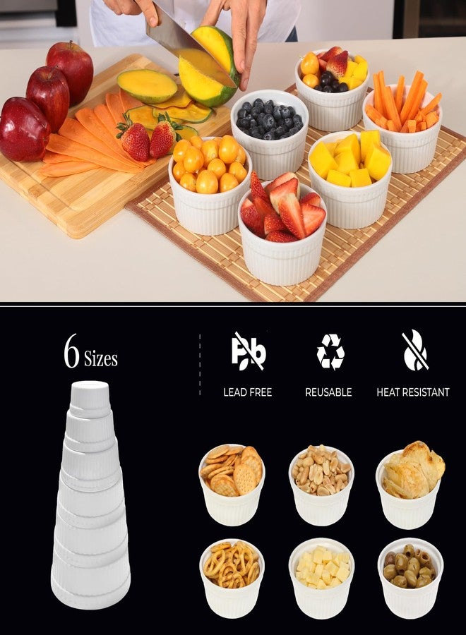 Furmaware White Porcelain 6-Piece Ramekin Set, 8oz. Dishwasher, Microwave and Oven Safe! - Image 5