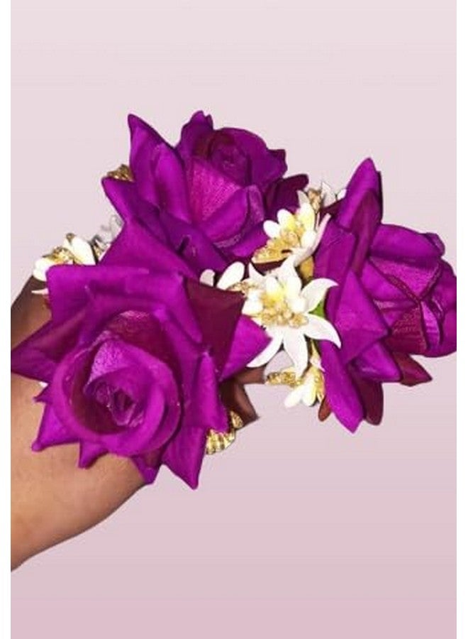 NOORINA Stylish Rose Artificial Flowers Bun Juda U Pins & Clips for Style & Decoration Bridal Brooch & Braid for Hairstyle of Bride, Wedding & Party For Women & Girls (Pack Of - 12) - Image 2