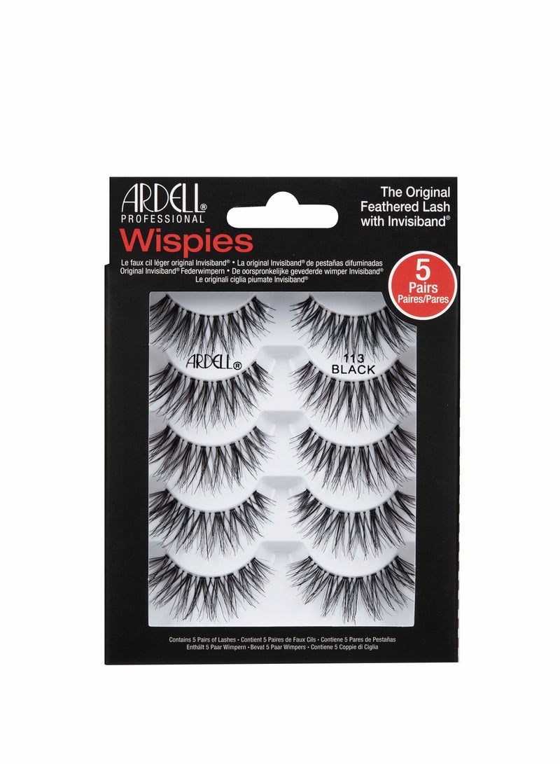 False Eyelashes Wispies Black, 2 pack (5 pairs per pack + 1 Bonus pair!)