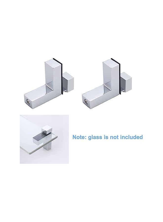 The Bros The Bros Wood Clamp Glass Shelf Bracket Holder, Adjustable Solid Zinc Alloy Support Clip, Wall Bracket for 3-36mm Thickness Shelf(4Pcs)  - Image 5