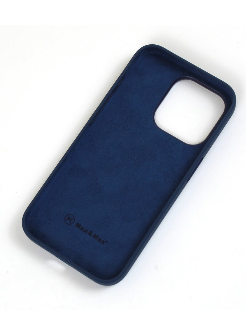 Max & Max iPhone 15 Pro Max Silicone Case with MagSafe – Shockproof, Wireless Charging Compatible, Smooth Grip Cover (Blue) - Image 4