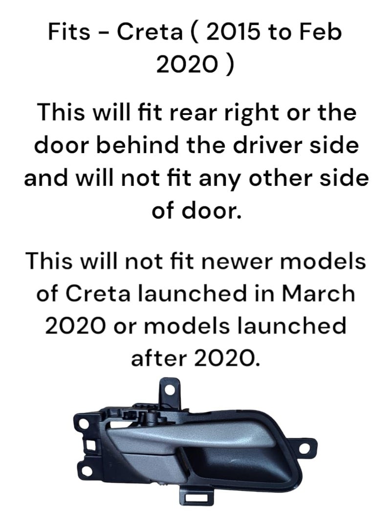 Auto-Ex Inner Inside Door Handle Lock RC Lever Compatible/Replacement for Creta (2015 to Feb 2020) Rear Right Side Only - Image 2