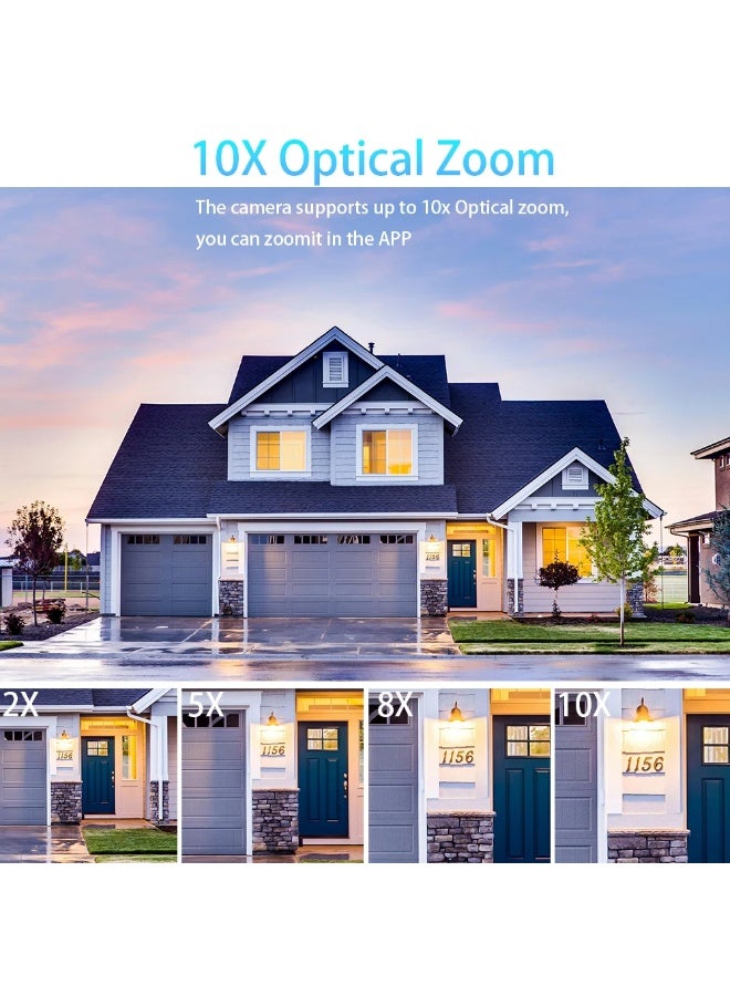 جيفت إت! كاميرا تعمل بالطاقة الشمسية 4G Sim خارجية 3 عدسات 3 شاشات تكبير 10 مرات PIR كاميرات كشف الإنسان مقاومة للماء رؤية ليلية CCTV حماية أمنية - Image 3