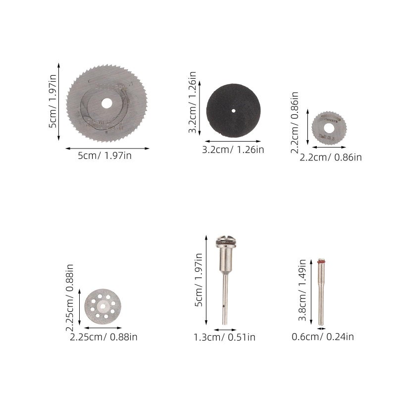 Mini 31 Piece Cutting Disc Set With Mandrel Attachment Rotary Tool Kit Includes Metal Abrasive Circular Cutting Blades For Wood And Metal Rotary Accessories - Image 3