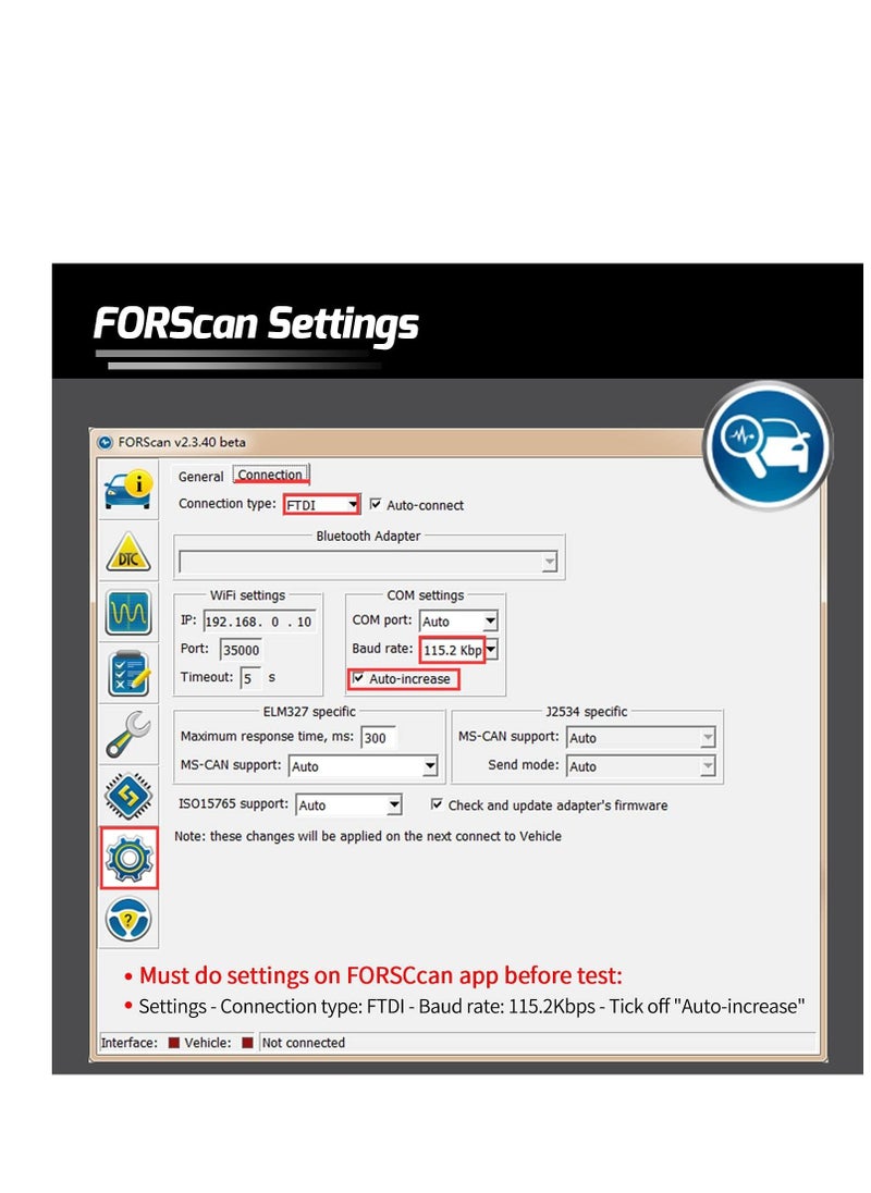Excefore - OBD to USB Power Cable Adapter, OBD2 Male to USB Female Connector, OBD2 USB Adapter, for for-Scan HS/MS-CAN Auto Switch - Image 1
