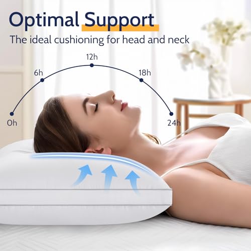 ROUMEA Pillows Queen Size Set of 2, Gusseted Bed Pillows for Sleeping 2 Pack, Luxury Hotel Quality, Supportive Queen Pillow with Soft Down Alternative for Back Stomach Side Sleepers, Machine Washable - Image 2