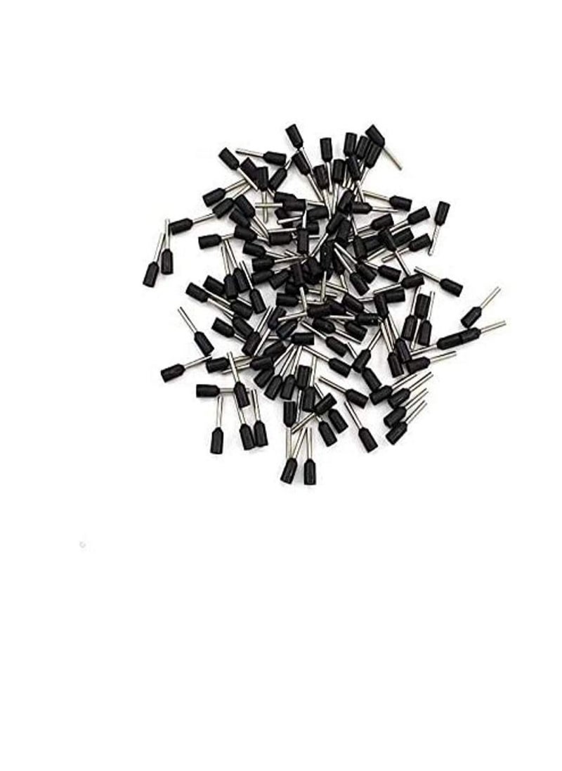 Generic - Insulated Ferrules Terminal Block Cord End Wire Tubular Connector, Electrical Crimp Cable Lugs, Terminal Cable Crimp Cable Sleeve for Wire Connection (Pack of 100) (16mm - E1612, Black) - Image 1