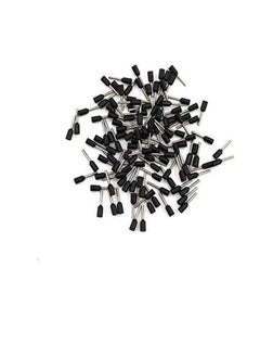 Insulated Ferrules Terminal Block Cord End Wire Tubular Connector, Electrical Crimp Cable Lugs, Terminal Cable Crimp Cable Sleeve for Wire Connection (Pack of 100) (16mm - E1612, Black)