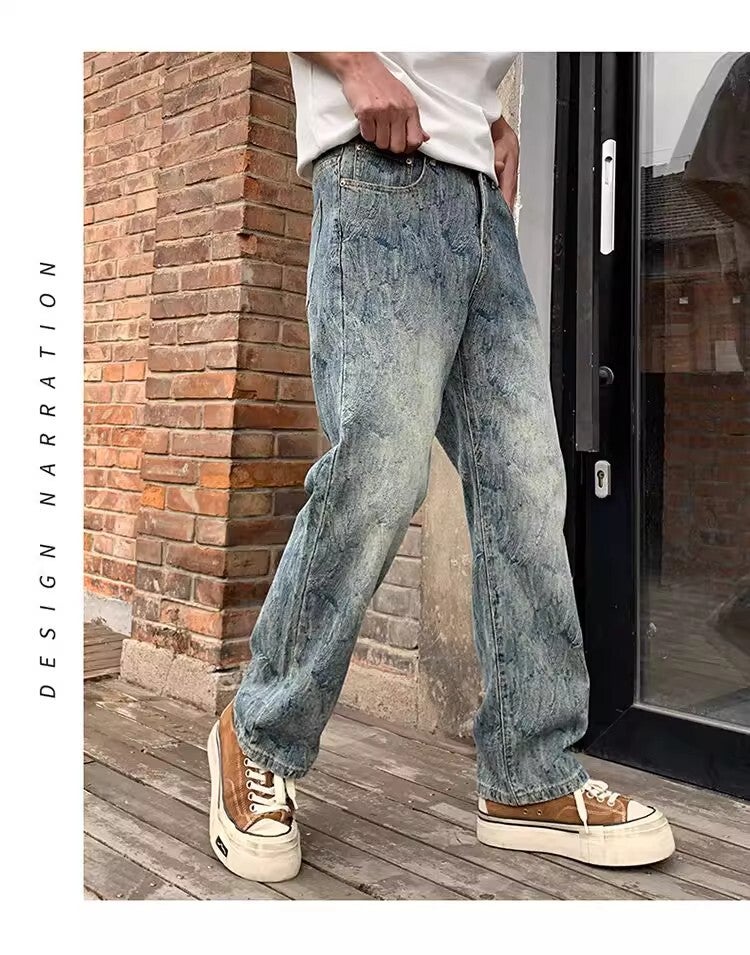 Unisex Classic Denim Jeans Loose Fit Daily Outdoor Wear - Image 1