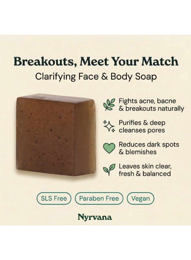 Nyrvana Neem (Margosa) & Tea Tree Oil Soap 100g (3.52 oz) | Clears Acne & Blemishes | Deep Pore Cleansing | Natural Antibacterial Soap for Oily Acne-Prone Skin - Image 4
