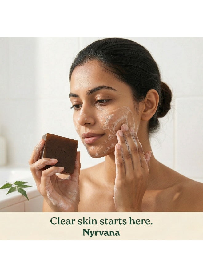 Nyrvana Neem (Margosa) & Tea Tree Oil Soap 100g (3.52 oz) | Clears Acne & Blemishes | Deep Pore Cleansing | Natural Antibacterial Soap for Oily Acne-Prone Skin - Image 5