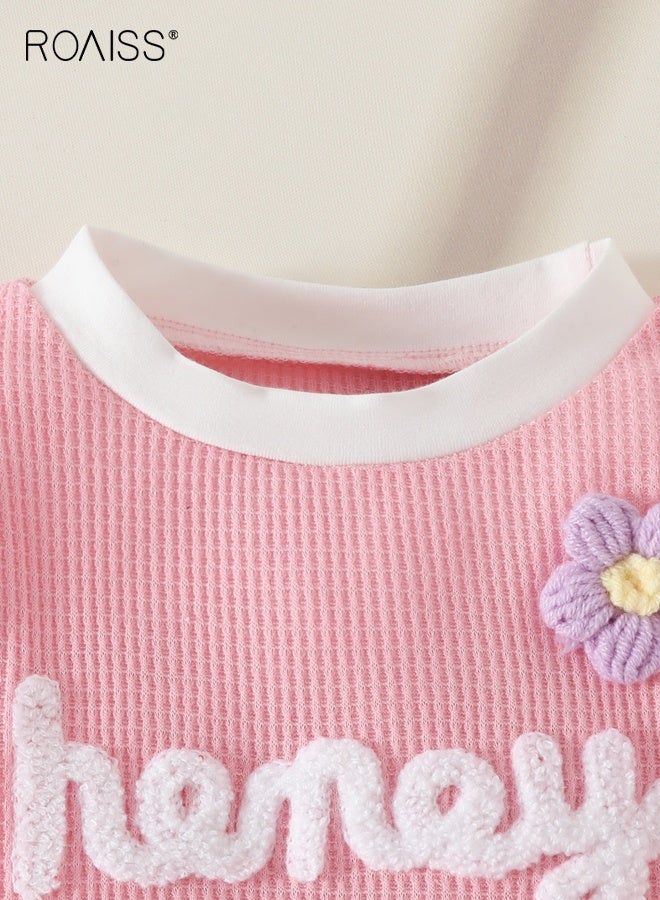 رويس طقم تي شيرت وشورت بنات، ملابس صيفية بتصميم رائع، طقم ملابس كاجوال من قطعتين مع بلوزة بأكمام قصيرة وبنطال قصير برباط، مناسب للعطلات والسفر والشاطئ والجري والملابس اليومية - Image 4