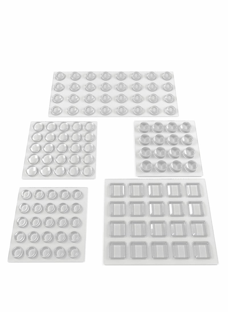 SYOSI 118 Pieces Self-Adhesive Cabinet Door Bumpers, Clear Rubber Feet Adhesive Bumpers Self-Adhesive Noise Reduction Pad - Image 1