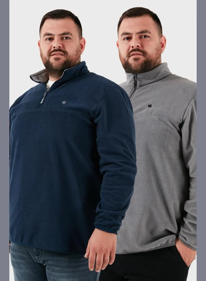 Buratti Buratti Regular Fit Anti-Pilling Plus Size Brushed Cold-Resistant 2-Pack Men's Fleece POLAR 5906001BS2