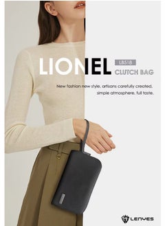 Lenyes Unisex Handbag Gadget Organizer Pouch Multi Pockets Durable Premium Waterproof Clutch Casual Bag for Business Daily Use Mini Handbag 5 Compartment Storage Model LB518  - Image 5