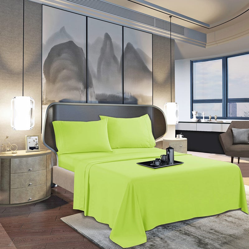 Mocassi Pillow Cases King Size Set of 2 - Pillow Covers - Pillow Protector - Hotel Luxury 1800 Thread Count Bedding Sheets & Cooling Pillowcases (Set of 2 King Size 20"" x 40""  Lime) - Image 4