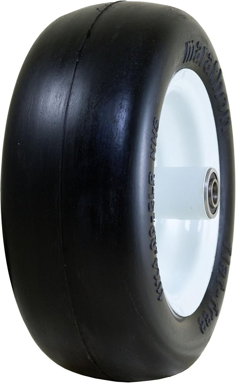 Marathon Marathon 11x4005 Flat Free Lawnmower Tire on Wheel 5 Hub 12 Bearings - Image 1